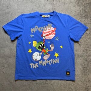 Looney Tunes Marvin The Martian Freeze Max Give Me Space Shirt Sz 2XL Royal Blue